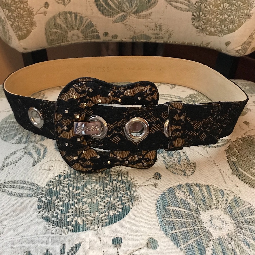 Guess Lace Belt with Large Buckle - size Large